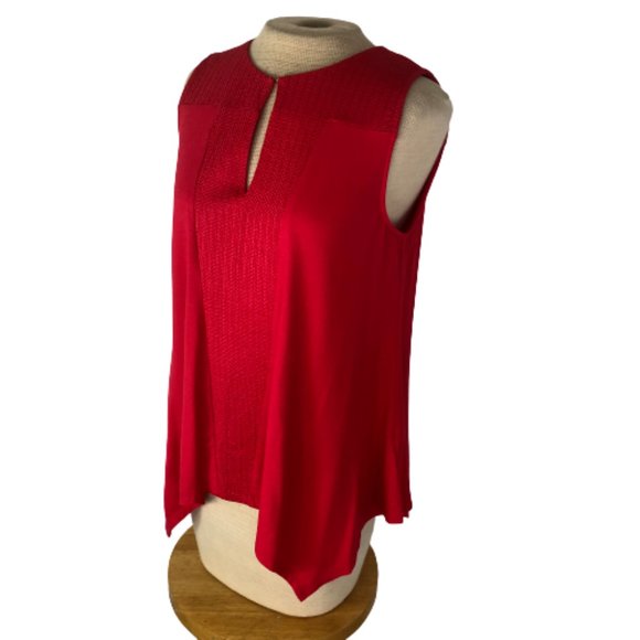 Adrianna Papell Tops - Adrianna Papell Keyhole Shark Bite Hem Tank Top